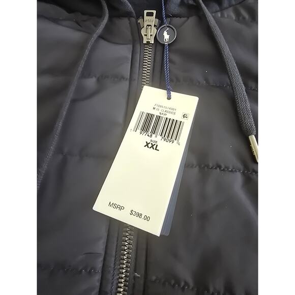 Polo Ralph Lauren Men’s XXL/2XL Hybrid Full Zip Hooded Jacket Navy Blue Quilted - Picture 5 of 9